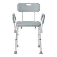 Shower Chair with Backrest and Padded Armrests, 350 lb. Capacity, Gray Image thumbnail